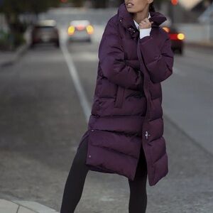 Athleta Sateen Long Puffer L